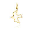 14K Yellow Gold Open Diamond-Cut Dove Charm