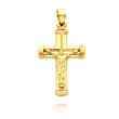 14K Yellow Gold Hollow Crucifix Pendant