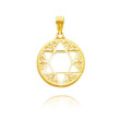 14K Yellow Gold Filigree Star of David Medal