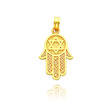 14K Yellow Gold Chamseh with the Star of David Pendant