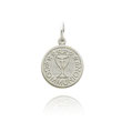 14K White Gold Round Communion Charm