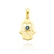 14K Yellow Gold Turquoise Chamseh & Star of David Pendant