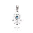 14K White Gold Turquoise Chamseh & Star of David Pendant