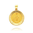 14K Yellow Gold Round Miraculous Medal Pendant