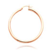 14K Rose Gold 3x40mm Classic Hoops