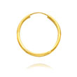 14K Yellow Gold 2x20mm Satin & Polished Diamond Cut Endless Hoops
