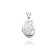 14K White Gold Polished Oval Butterfly Locket