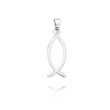 14K White Gold Ichthus Fish Charm