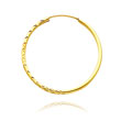 14K Yellow Gold 1.5x25mm Diamond Cut Endless Hoops