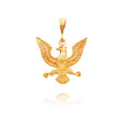 14K Yellow Gold Polished Eagle Charm