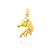14K Yellow Gold Diamond-Cut & Polished Horse Head Pendant