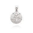 14K White Gold Diamond Cut Sanddollar Pendant