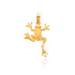 14K Yellow Gold Detailed Frog Pendant