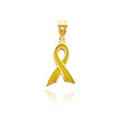 14K Yellow Gold Yellow Enameled Awareness Ribbon Charm