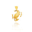14K Yellow Gold Diamond Cut Crab Charm
