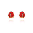 14K Yellow Gold Small Enameled Ladybug Posts
