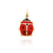 14K Yellow Gold Large Enameled Ladybug Charm