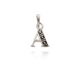 14K White Gold Diamond-Accented Initial A Pendant