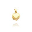 14K Yellow Gold Small Heart-Shaped Scroll Locket