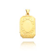 14K Yellow Gold Square Scroll Locket