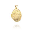 14K Yellow Gold Oval "Love You Always" Reversible Locket