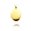 14K Yellow Gold Small Oval-Shaped Plain Polished Locket