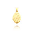 14K Yellow Gold Tiny Oval-Shaped Flower & Butterfly Locket