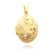 14K Yellow Gold Domed Oval Locket