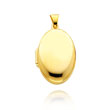 14K Yellow Gold Plain Domed Oval Locket