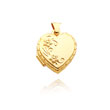 14K Yellow Gold Reversible Heart-Shaped "Love You Always" Floral Locket