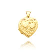 14K Yellow Gold Heart-Shaped Double Hearts Locket