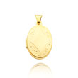 14K Yellow Gold Oval-Shaped Center Diamond Shape Locket