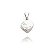 14K White Gold Tiny Floral Heart-Shaped Locket