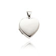 14K White Gold Plain Polished Heart-Shaped Locket