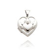 14K White Gold Heart-Shaped Claddagh Locket