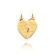 14K Yellow Gold Love Break-Apart Heart Charm