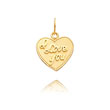 14K Yellow Gold "I Love You" Heart Pendant