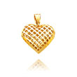 14K Yellow Gold Medium Mesh Heart Pendant