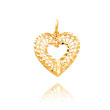 14K Yellow Gold Cut-Out Filigree Heart Charm