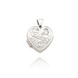 14K White Gold Reversible Heart-Shaped "Love You Always" Locket