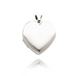 14K White Gold Domed Polished Heart-Shaped Locket