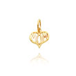 14K Yellow Gold Heart-Shaped "Mom" Charm
