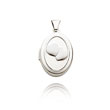 14K White Gold Reversible Double Hearts Talking Locket