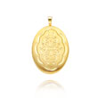 14K Yellow Gold Oval-Shaped Fancy Diamond-Cut Locket