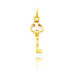 14K Yellow Gold Diamond Cut Key Charm
