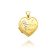 14K Yellow Gold & Rhodium Heart-Shaped "I Love You" Cupid Locket