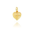 14K Yellow Gold Small "Grandma" Textured Heart Charm