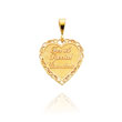 14K Yellow Gold Reversible "For a Special Grandma" Heart Pendant