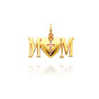 14K Yellow Gold "Mom" Charm with Cross