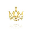 14K Yellow Gold Fancy Polished "Mom" Pendant